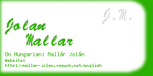 jolan mallar business card