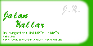 jolan mallar business card